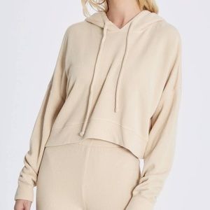 Wildfox cream hoodie, cropped
